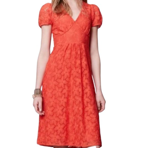 Anthropologie Dresses & Skirts - HOLD Anthro Leifnotes Dogflora Lace Coral Dress